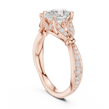 Gold Ring DDLR-257, Pear center stone, Rose Gold, view 1
