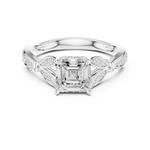 Gold Ring DDLR-257, Asscher center stone, White Gold, view 4