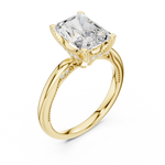 Gold Ring DDLR-175, Radiant center stone, Yellow Gold, view 2