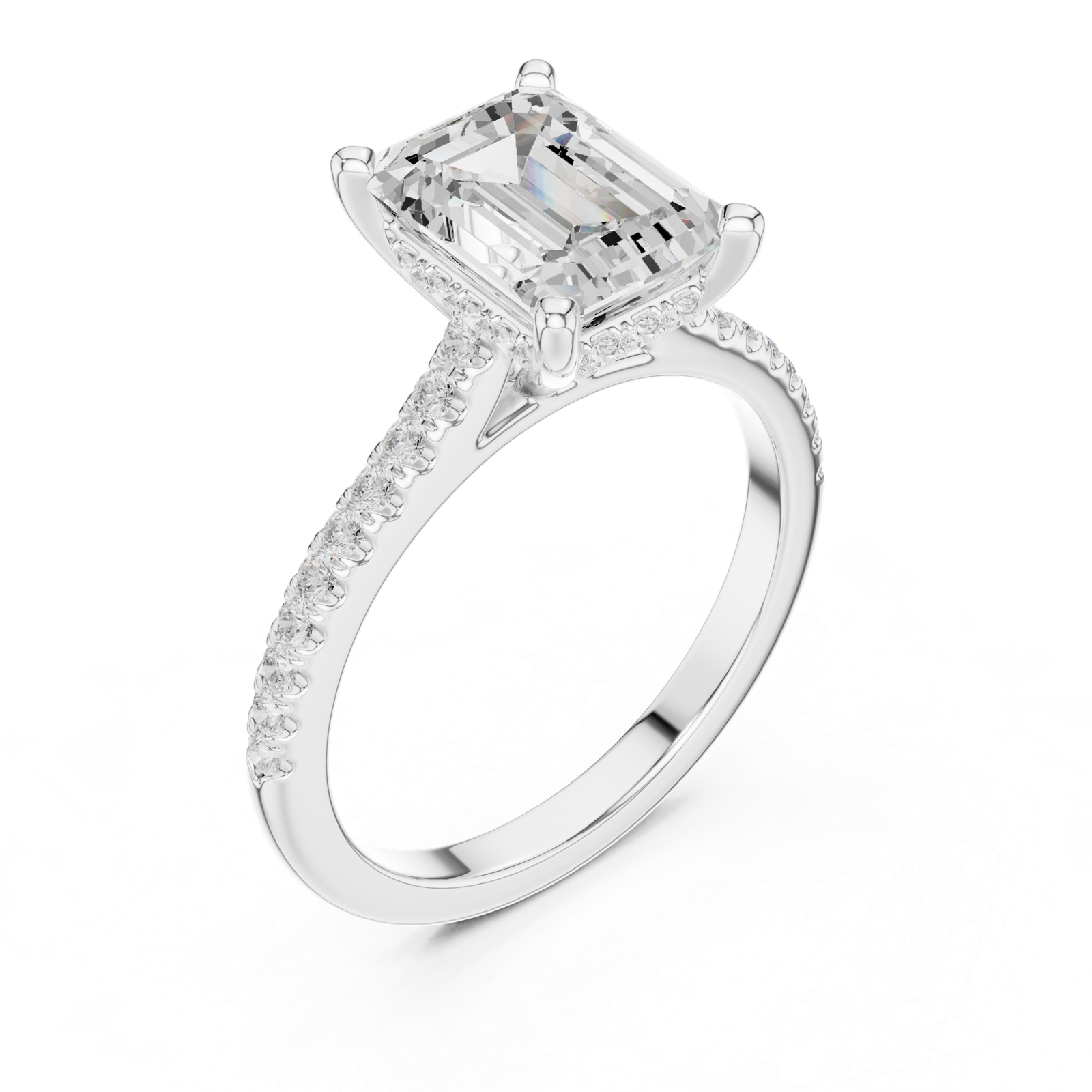 Gold Ring DDLR-1000, White Gold, view 2