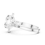 Gold Ring DDLR-342, Oval center stone, White Gold, view 3
