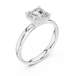Gold Jewelry, Asscher center stone, White Gold, view 2