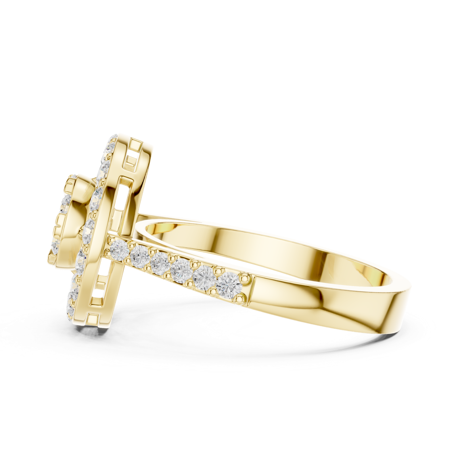 Gold Ring DDLR-823, Yellow Gold, view 3