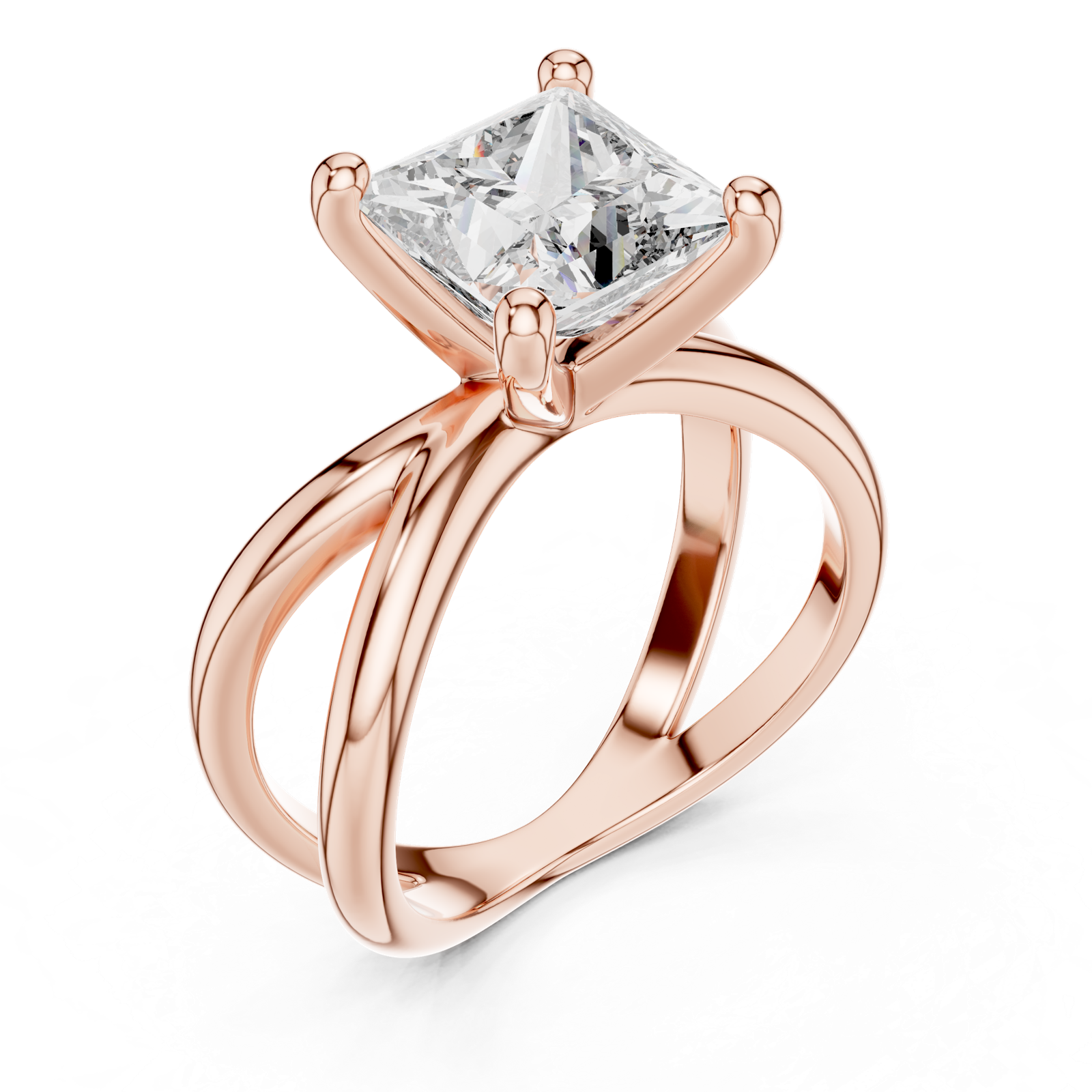 Gold Ring DDLR-051, Rose Gold, view 2