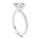 Gold Ring DDLR-040, Asscher center stone, White Gold, view 1
