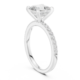 Gold Ring DDLR-040, Asscher center stone, White Gold, view 1