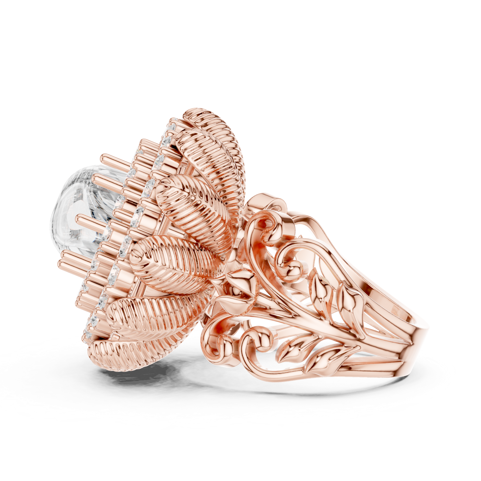 Gold Ring DDLR-752, Rose Gold, view 3