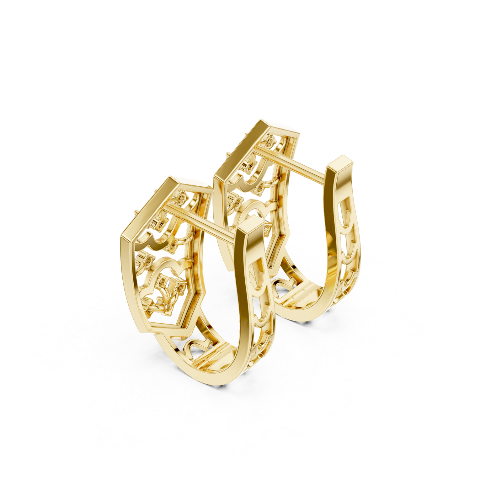 14K Solid Gold Lab Diamond Cluster Earrings, Yellow Gold, view 2