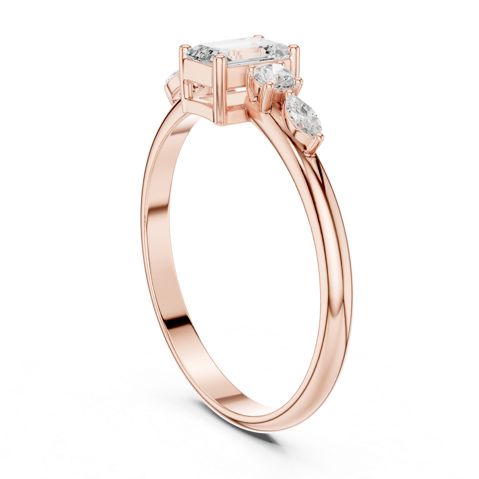 Gold Ring HLR-90, Rose Gold, view 1