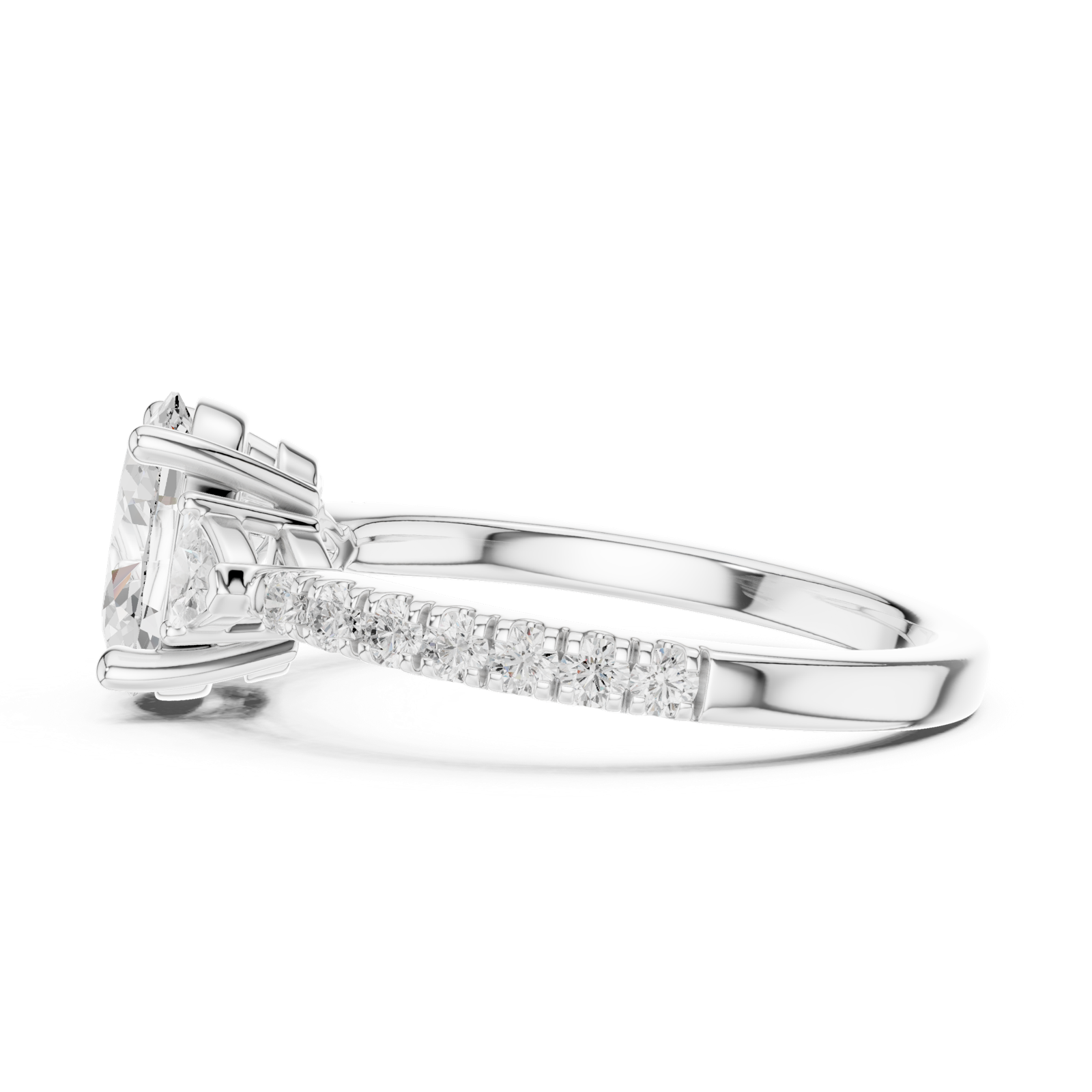Gold Ring DDLR-859, White Gold, view 3