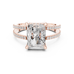 Gold Jewelry L36-13, Radiant center stone, Rose Gold, view 4