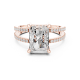 Gold Jewelry L36-13, Radiant center stone, Rose Gold, view 4