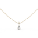 14K Solid Gold Lab Diamond Solitaire Pendant Necklace, White Gold