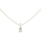 14K Solid Gold Lab Diamond Solitaire Pendant Necklace, White Gold