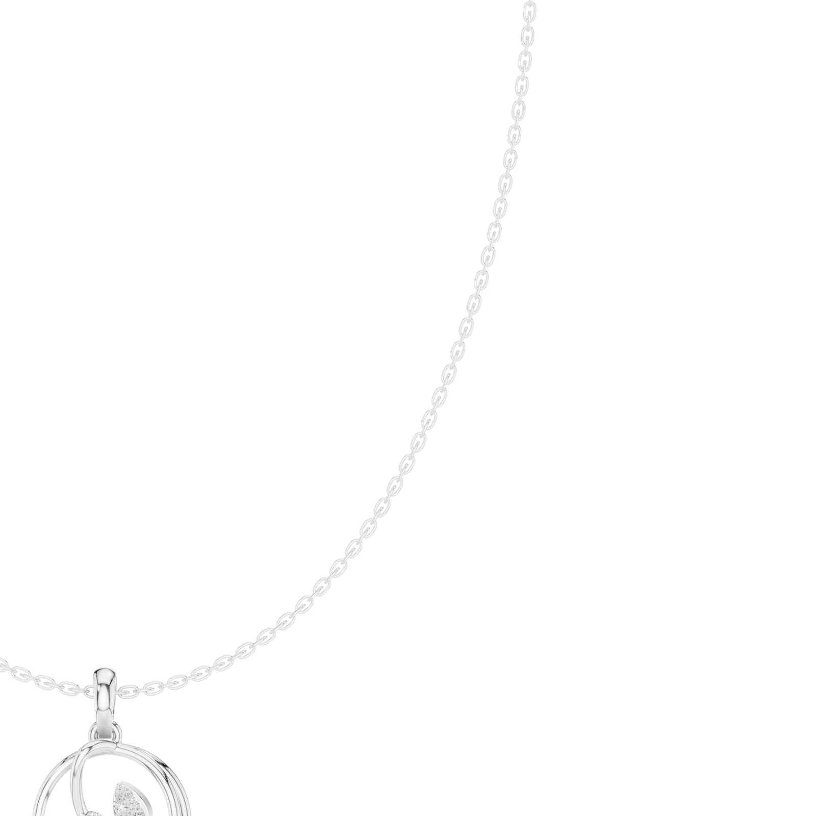 Gold Necklace SBWN (45), White Gold, view 3