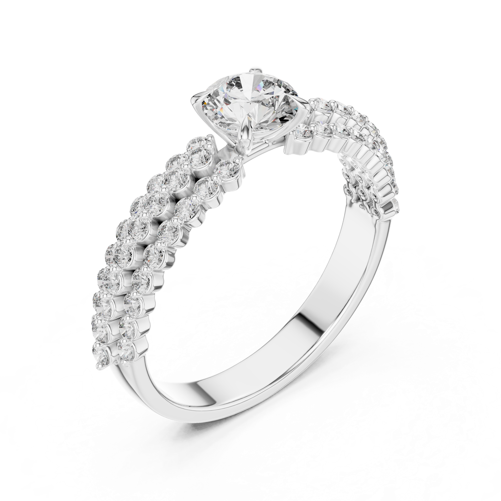 Gold Ring DDLR-005, White Gold, view 2