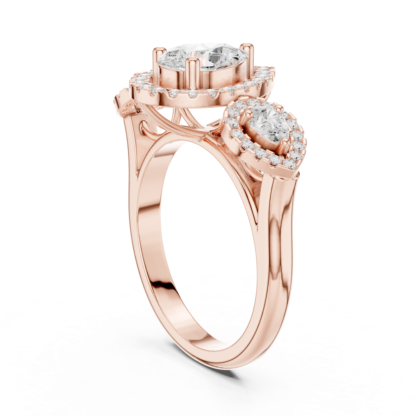 Gold Ring DDLR-317, Rose Gold, view 1
