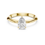 Gold Jewelry L36-6, Pear center stone, Yellow Gold, view 4