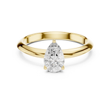 Gold Jewelry L36-6, Pear center stone, Yellow Gold, view 4