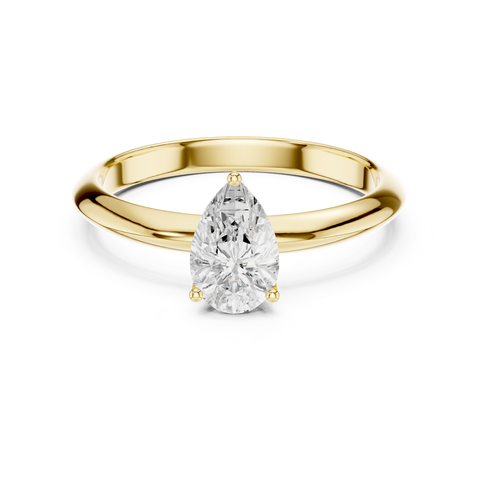 Gold Jewelry L36-6, Pear center stone, Yellow Gold, view 4