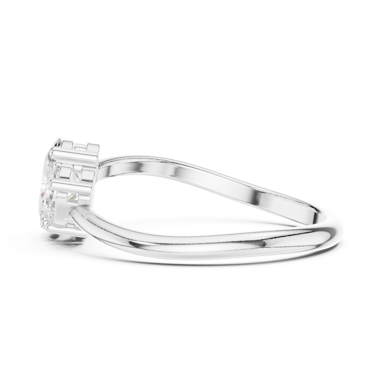 Gold Ring HLR-233, White Gold, view 3