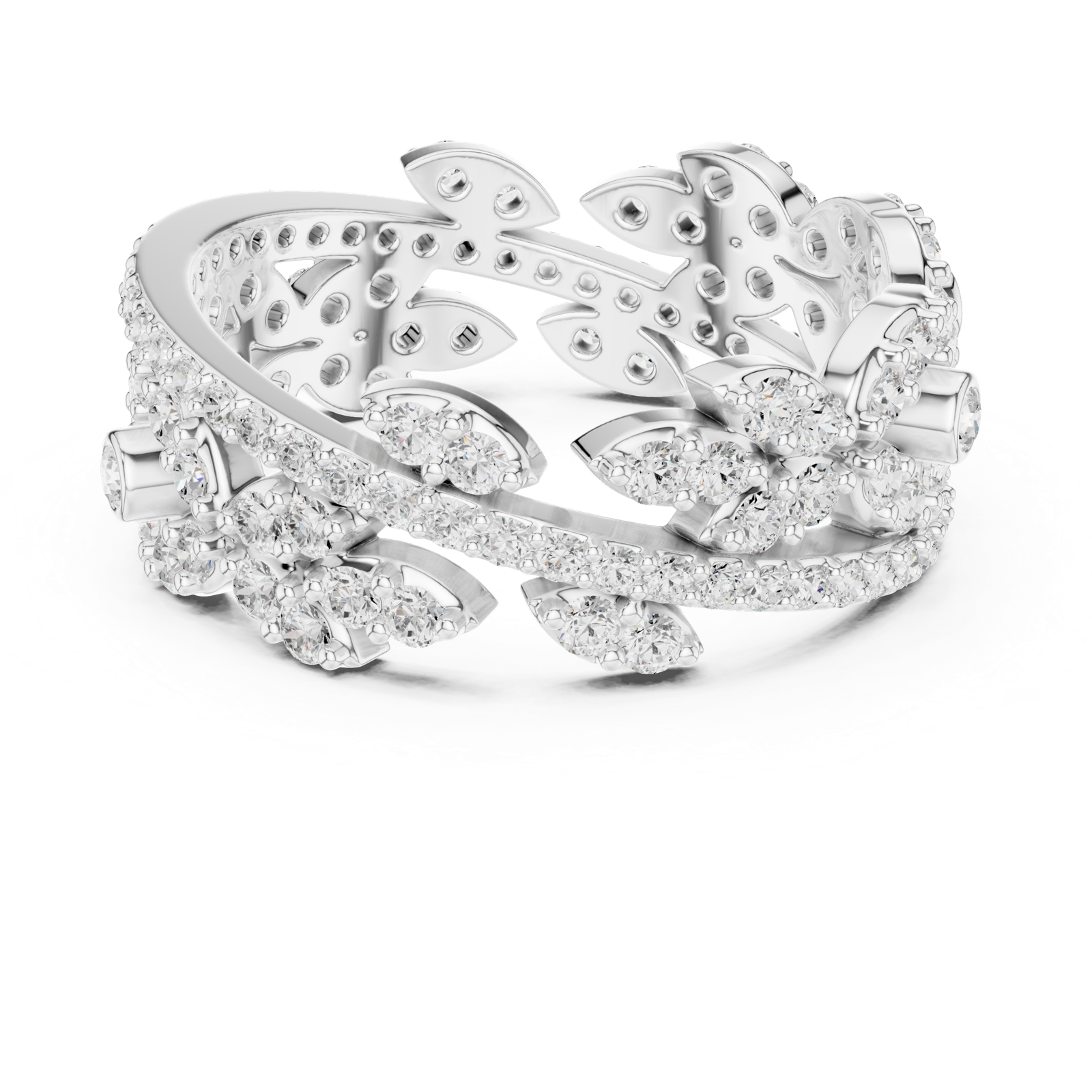 Gold Ring r45, White Gold, view 4