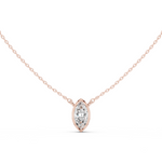 Gold Jewelry DDPS-001, Marquise center stone, Rose Gold
