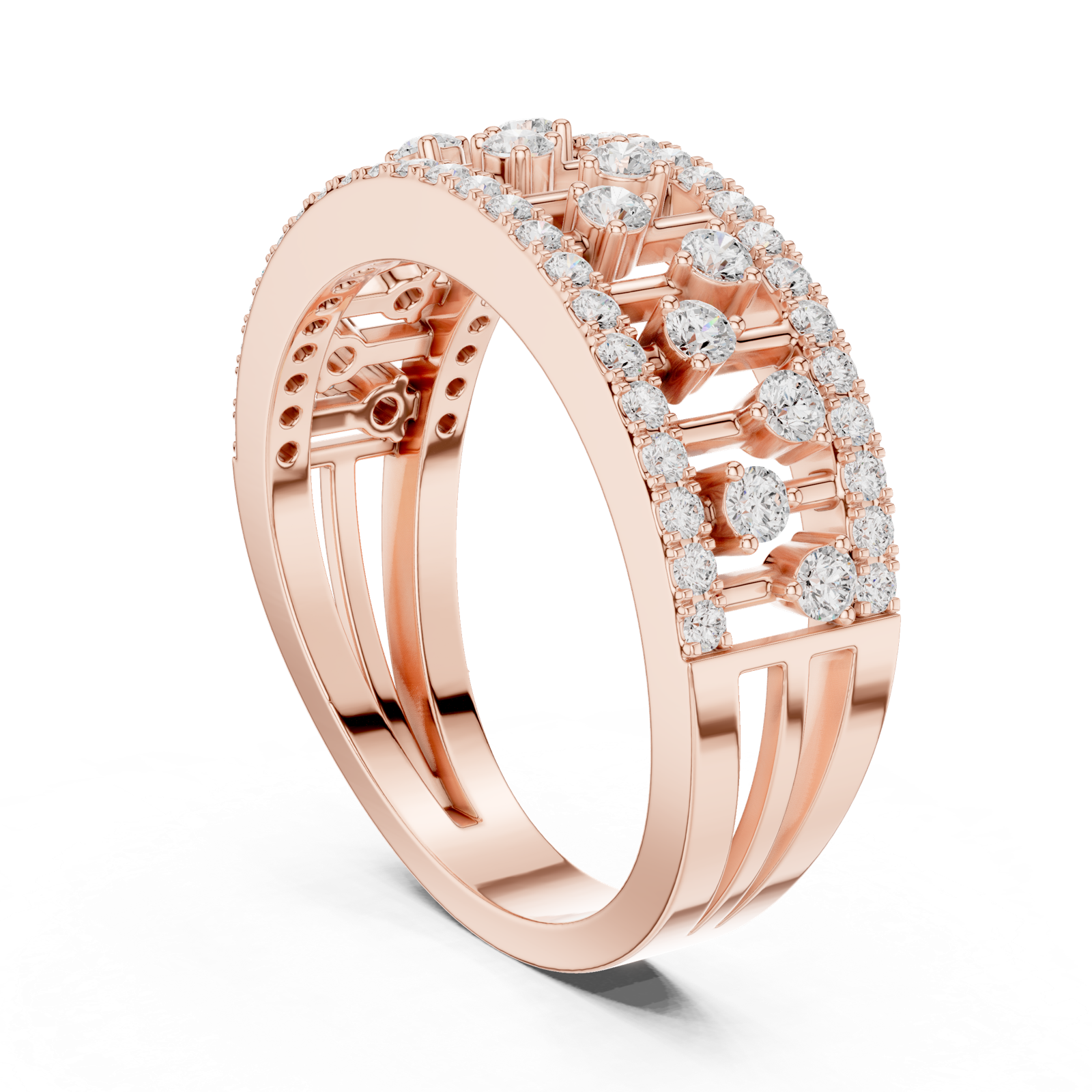 Gold Ring DDLR-775, Rose Gold, view 1