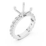 Gold Jewelry, Cushion center stone, White Gold, view 2