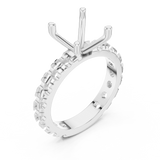 Gold Jewelry, Cushion center stone, White Gold, view 2
