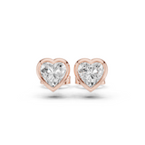 Gold Jewelry, Heart center stone, Rose Gold