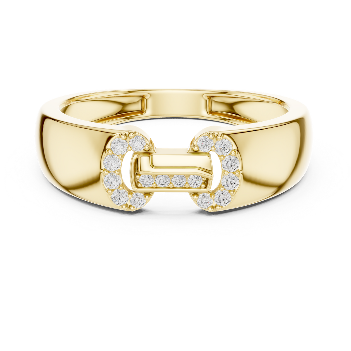 14K Solid Gold Lab Diamond Cluster Ring, Yellow Gold