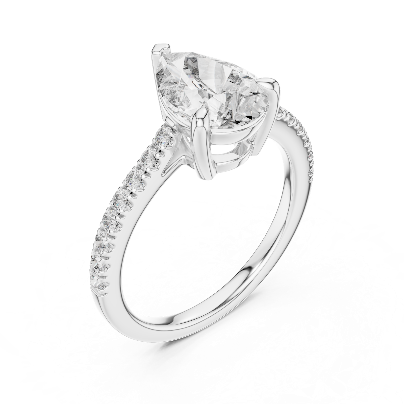 Gold Ring DDLR-039, White Gold, view 2