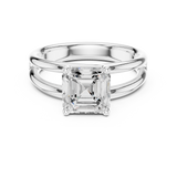 Gold Jewelry L36-9, Asscher center stone, White Gold, view 4
