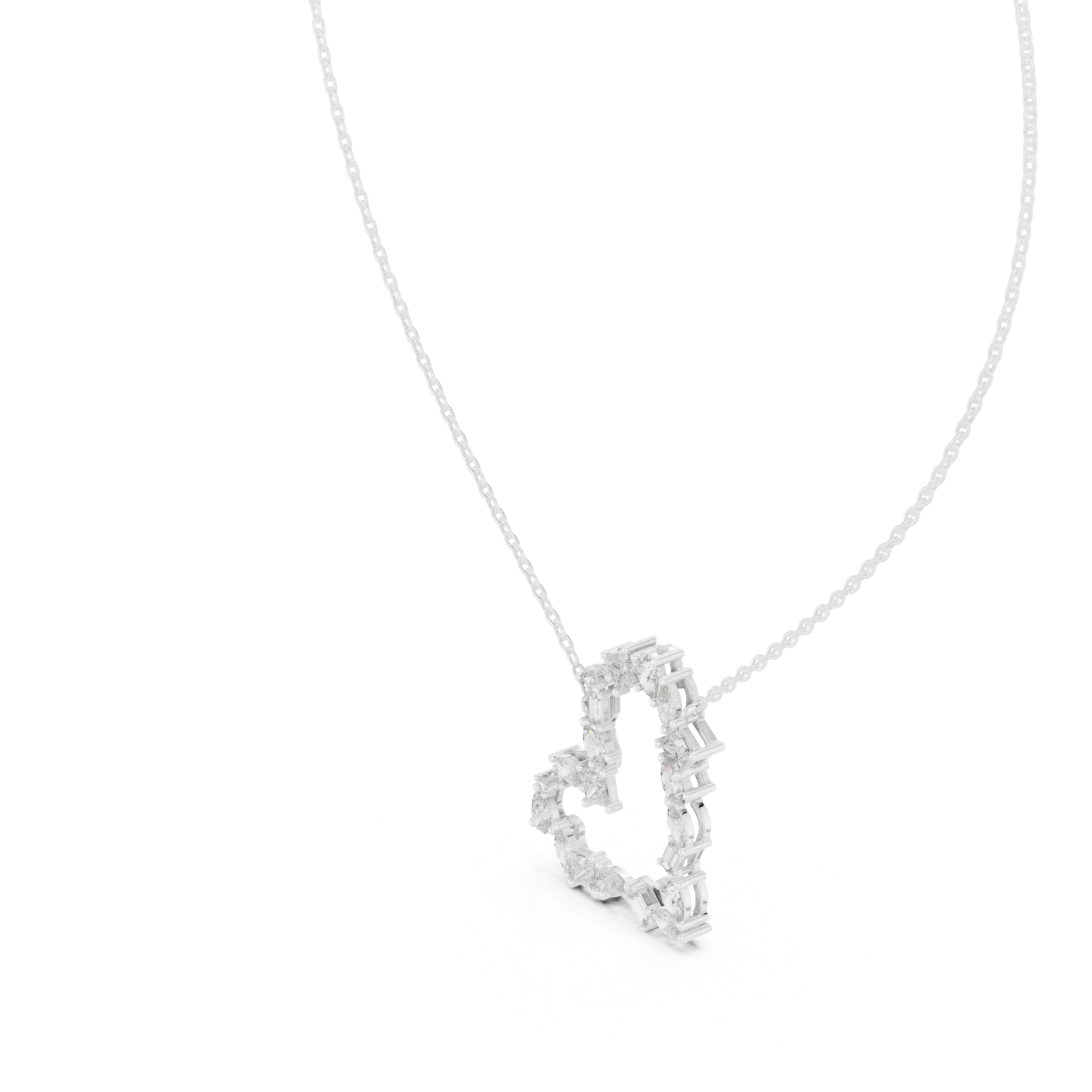 Gold Pendant GPD-0008, White Gold, view 2