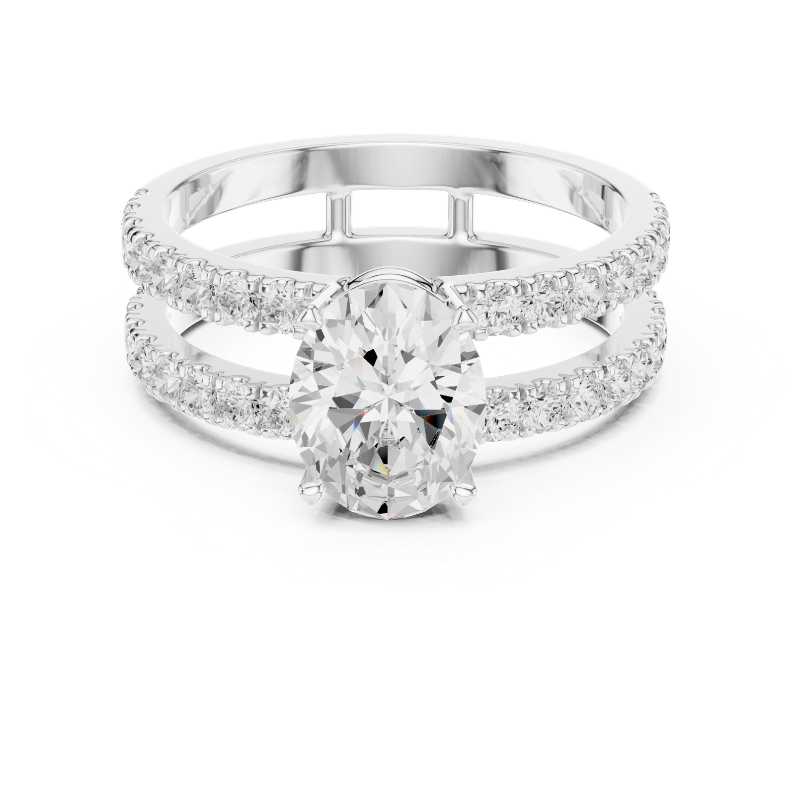 Gold Ring DDLR-1060, White Gold, view 4