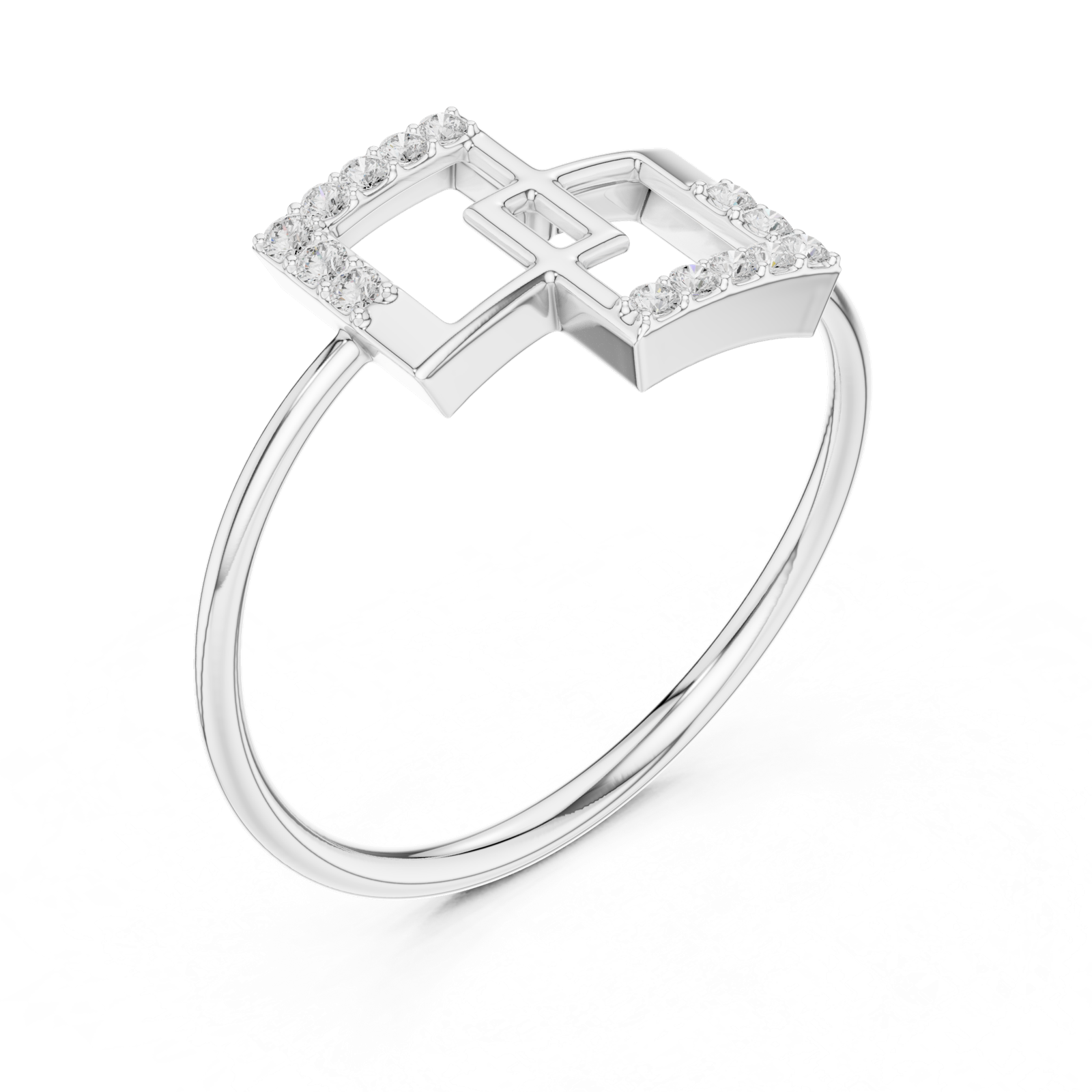 Gold Ring 1 (111), White Gold, view 2
