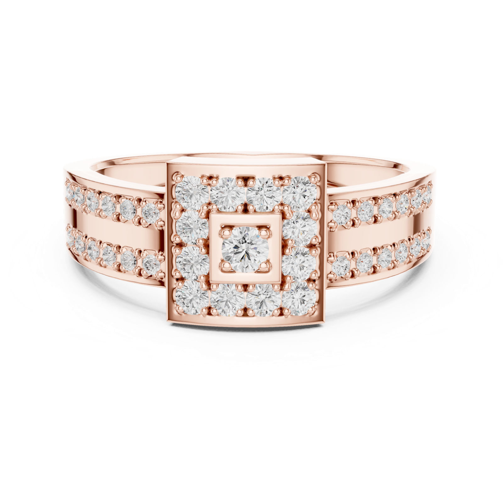 Gold Ring DDLR-806, Rose Gold, view 4