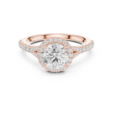 Gold Ring DDLR-043, Round center stone, Rose Gold, view 4