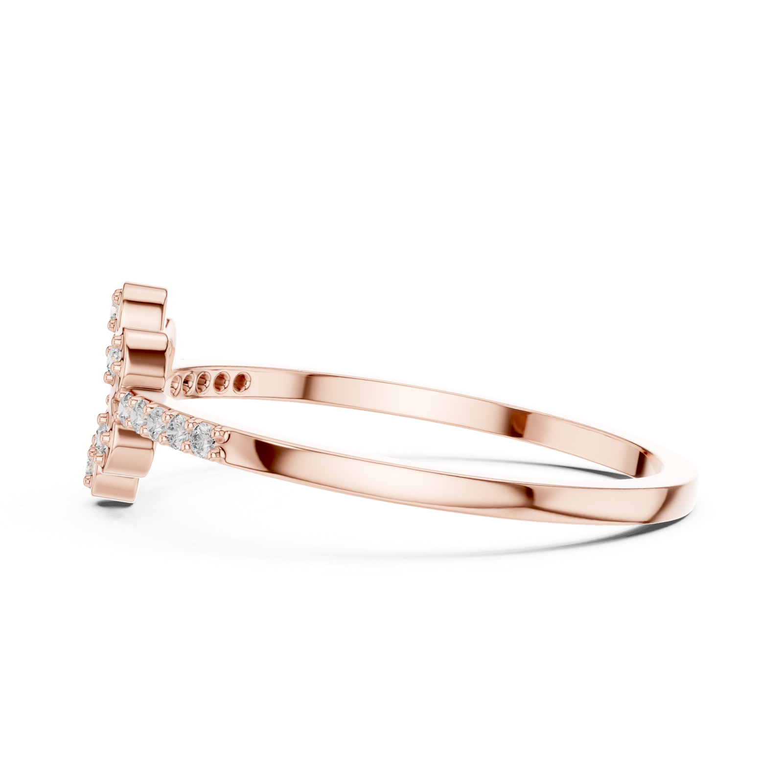 Gold Ring DR-6319, Rose Gold, view 3