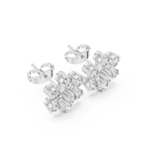 Gold Earrings AGDER-294, White Gold, view 2