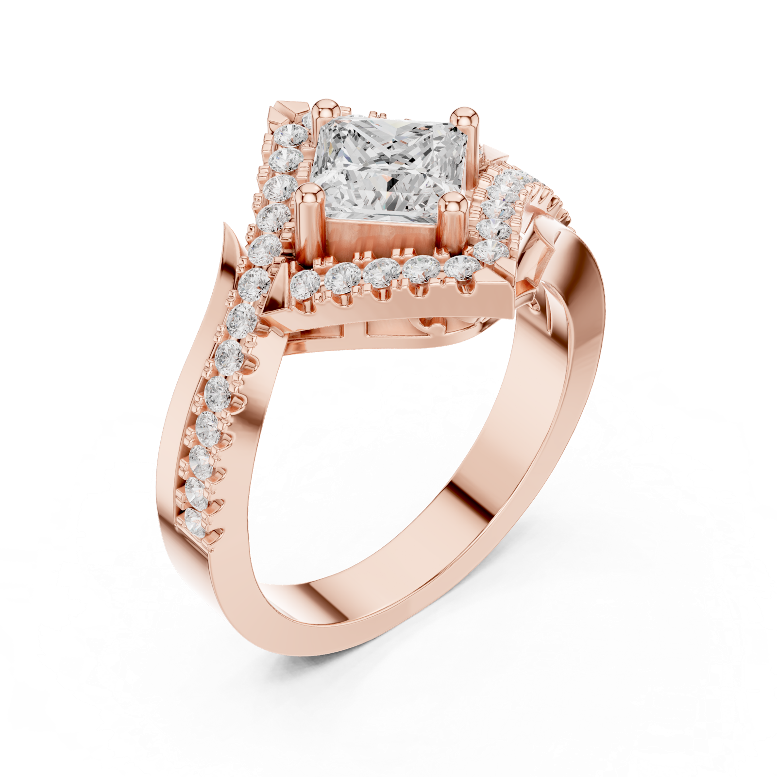 Gold Ring DDLR-321, Rose Gold, view 2