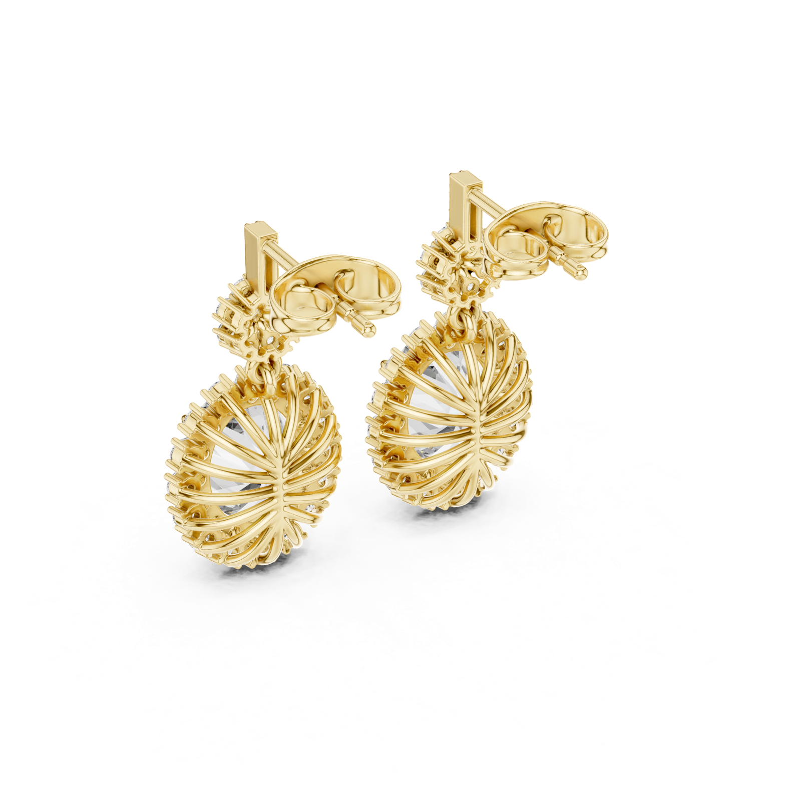 Gold Earrings 3-10016E_136, Yellow Gold, view 3