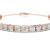 14K Solid Gold Lab Diamond Bracelet, Rose Gold, view 4