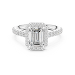 Gold Ring DDLR-118, Emerald center stone, White Gold, view 4