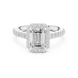 Gold Ring DDLR-118, Emerald center stone, White Gold, view 4