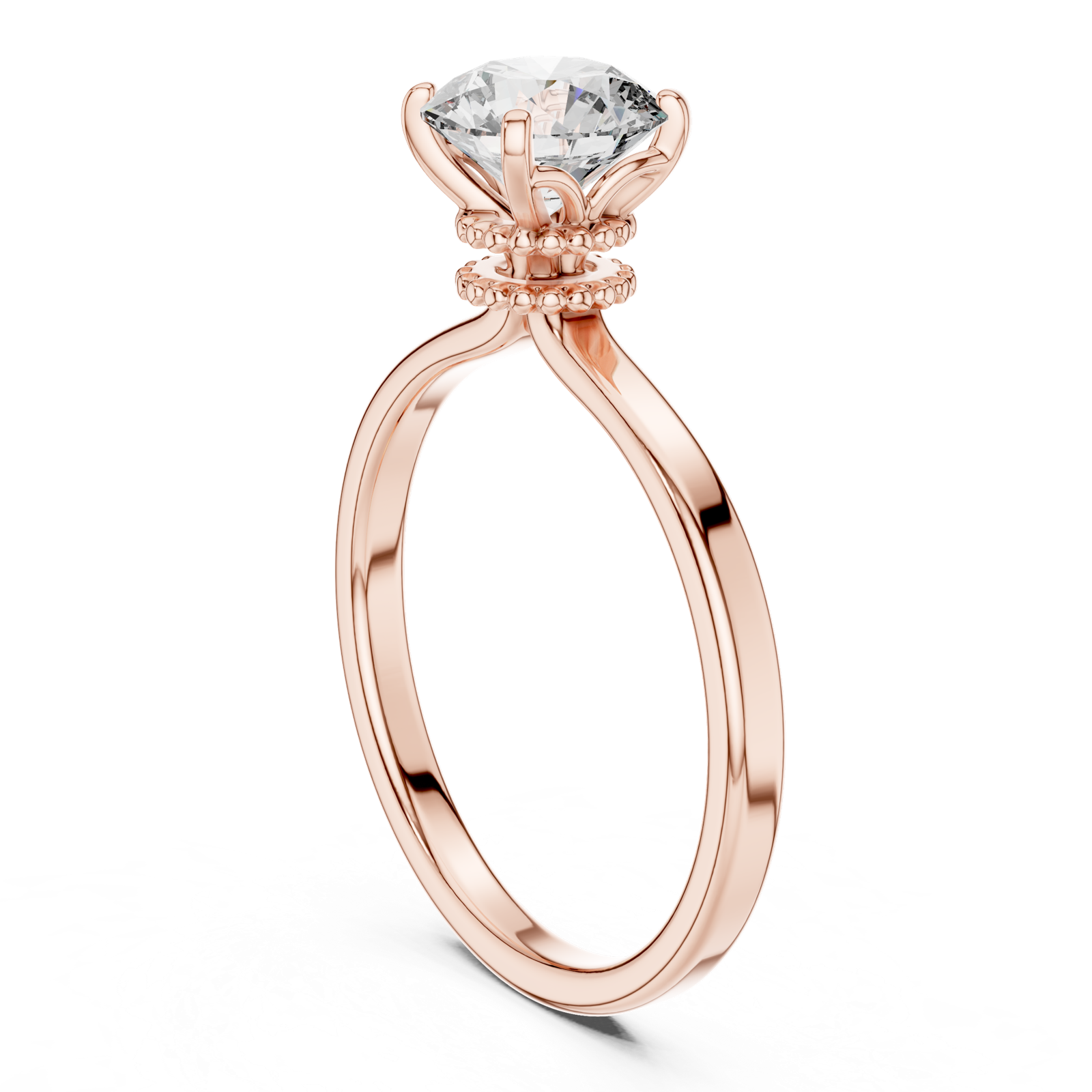 Gold Ring LR-0015, Rose Gold, view 1