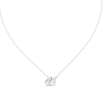 14K Solid Gold Lab Diamond Pendant Necklace, White Gold, view 4