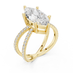 Gold Jewelry L36-25, Marquise center stone, Yellow Gold, view 2