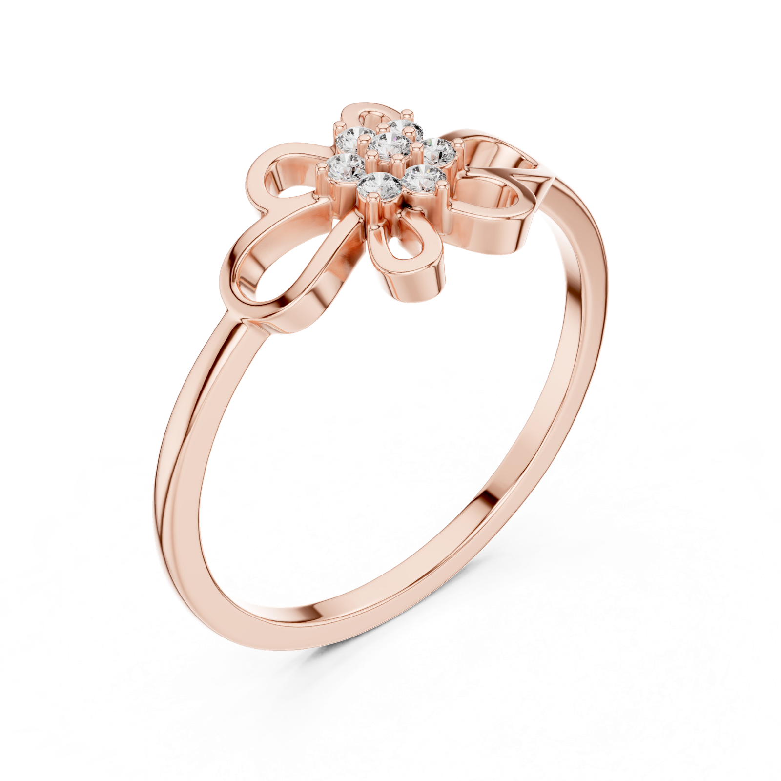 Gold Ring DR-6262, Rose Gold, view 2